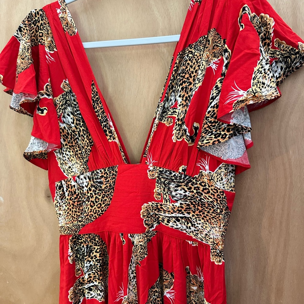NWT Trashy Diva My Pet Leopard Camilla Maxi Long Dress, size 4 - Picture 2 of 3